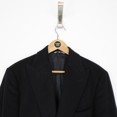 Pierre Balmain Paris Mantel schwarz Kaschmir Wollmischung