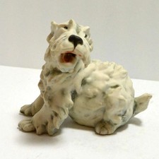 Cacciapuoti Signed Porcelain Maltese Dog Figurine Vintage Italy