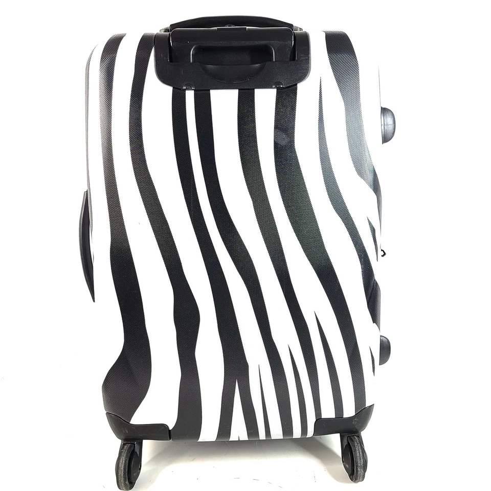 Heys 26" Spinner Luggage Hardside PC Expandable Zebra Print Black White - Image 3 of 4