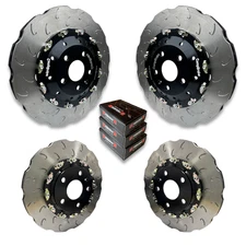 FITS AUDI RS3 8P 8V FLOATING FRONT + REAR 2-PIECE WAVED BRAKE DISCS CONVERSION