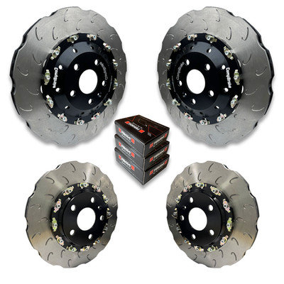 FITS AUDI RS3 [8P]FLOATING FRONT + REAR 2-PIECE WAVED BRAKE DISCS CONVERSION
