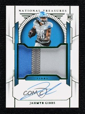 2023 Panini National Treasures 26/26 Jahmyr Gibbs RPA Rookie Patch Auto RC 3s8