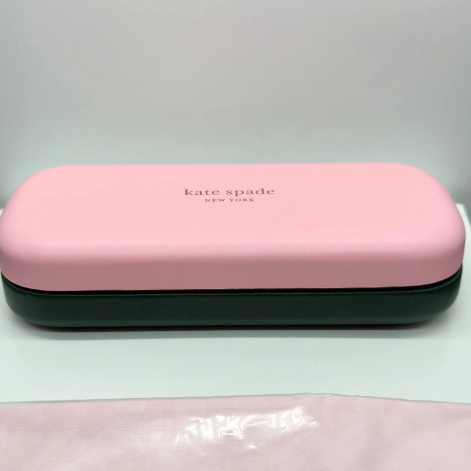 Estuche para gafas de sol Kate Spade Hard Clamshell rosa verde mediano Foto 3 de 4
