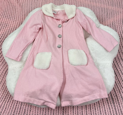 Youngland Girls Faux Fur Collar Pocket Dress Coat Toddler Size 4T