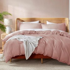 Blush Pink Double Brushed California King Duvet Cover Set - Soft Bedding
