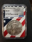 2014 $1 American Silver Eagle 1 oz NGC MS69 Flag Core