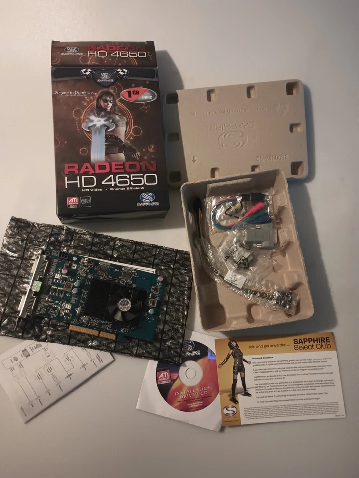 Sapphire ATI Radeon HD4650 1 Gigabyte DDR2 Gpu Graphics Card W/ BOX Open Box New - Image 2 of 4