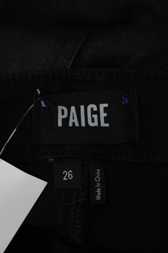 Paige Unisex Black Ankle Jogger Pants Button Closure 29 Inseam Size 26 - Image 4 of 4