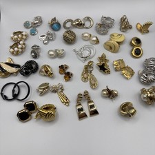 Vintage to Now Clip on Earrings Silver And Gold Tone 32 Pair ESTATE