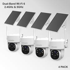 Wireless Solar Battery Powered DualBand Camera Security System PTZ Outdoor 4PACK