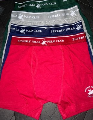 Beverly Hills Polo Club 4 Boxer Shorts Cotton MulticoloR Boys L  12-14 NWOT