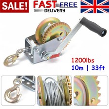 Manual Hand Winch1200lbs Boat Trailer Caravan 10m 33ft Cable Length Marine Pull