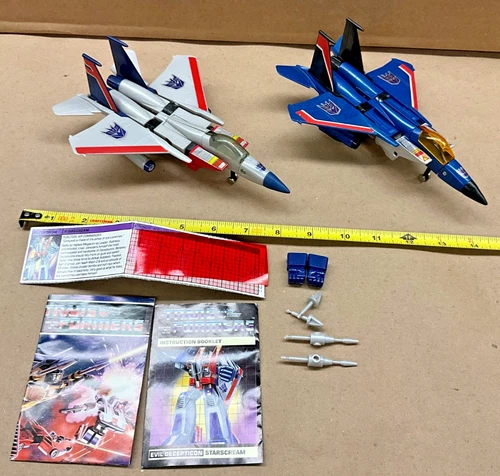 LOT OF 2 VTG TRANSFORMER DECEPTICON PLANES STARSCREAM THUNDERCRACKER (#57