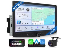 Double 2DIN 10.1" Android 13 8Core 6+64G GPS Sat Nav Car Stereo Radio 4G CarPlay