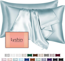 Mulberry Silk Pillow Cases 2 Pack Standard Size 20x26 Inches with Hidden Zipper,