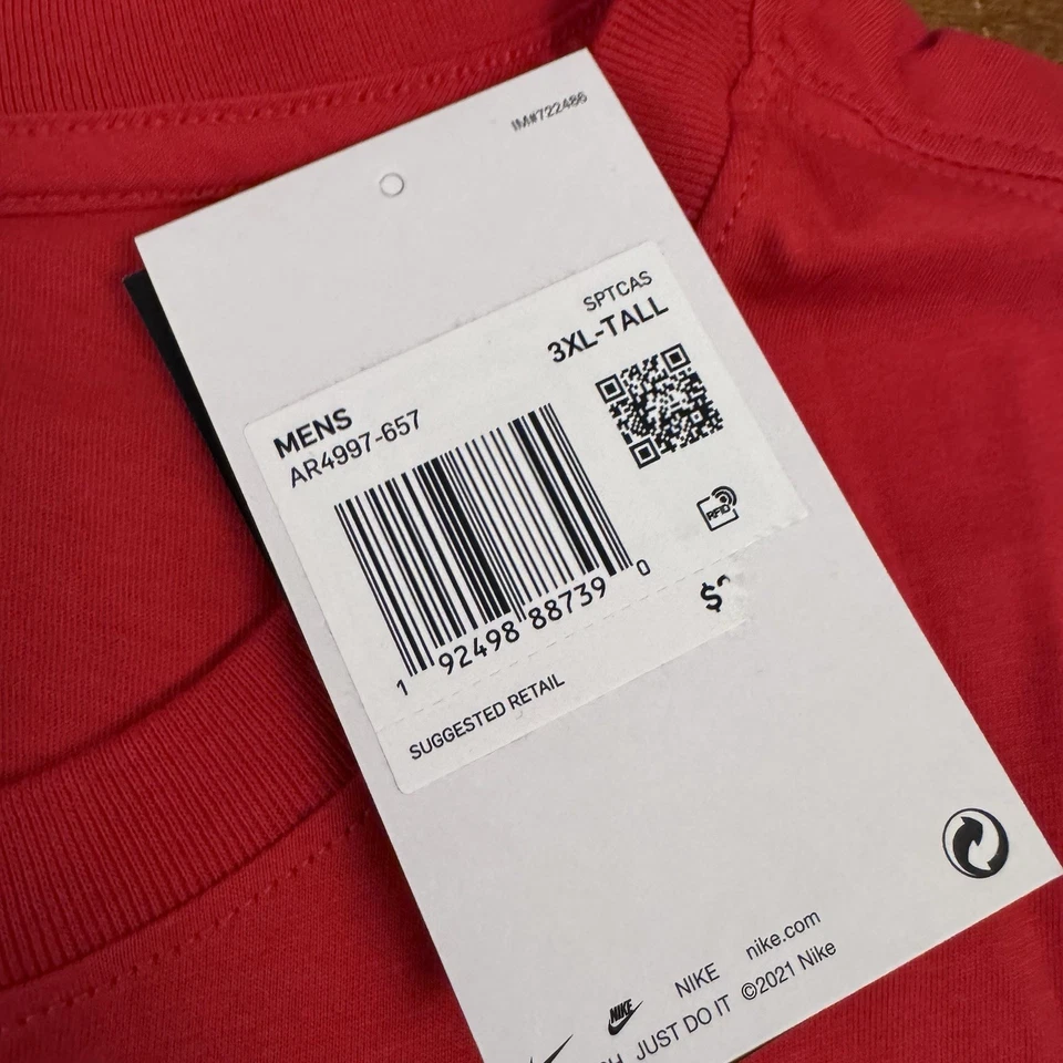 Camisa Nike Hombre 3XLT Roja Estándar Manga Corta Ligera Activa Foto 2 de 4