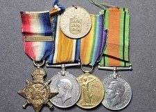 1914 Trio Defence & Guernsey Medal Soldier Used Fake Name. See Description.