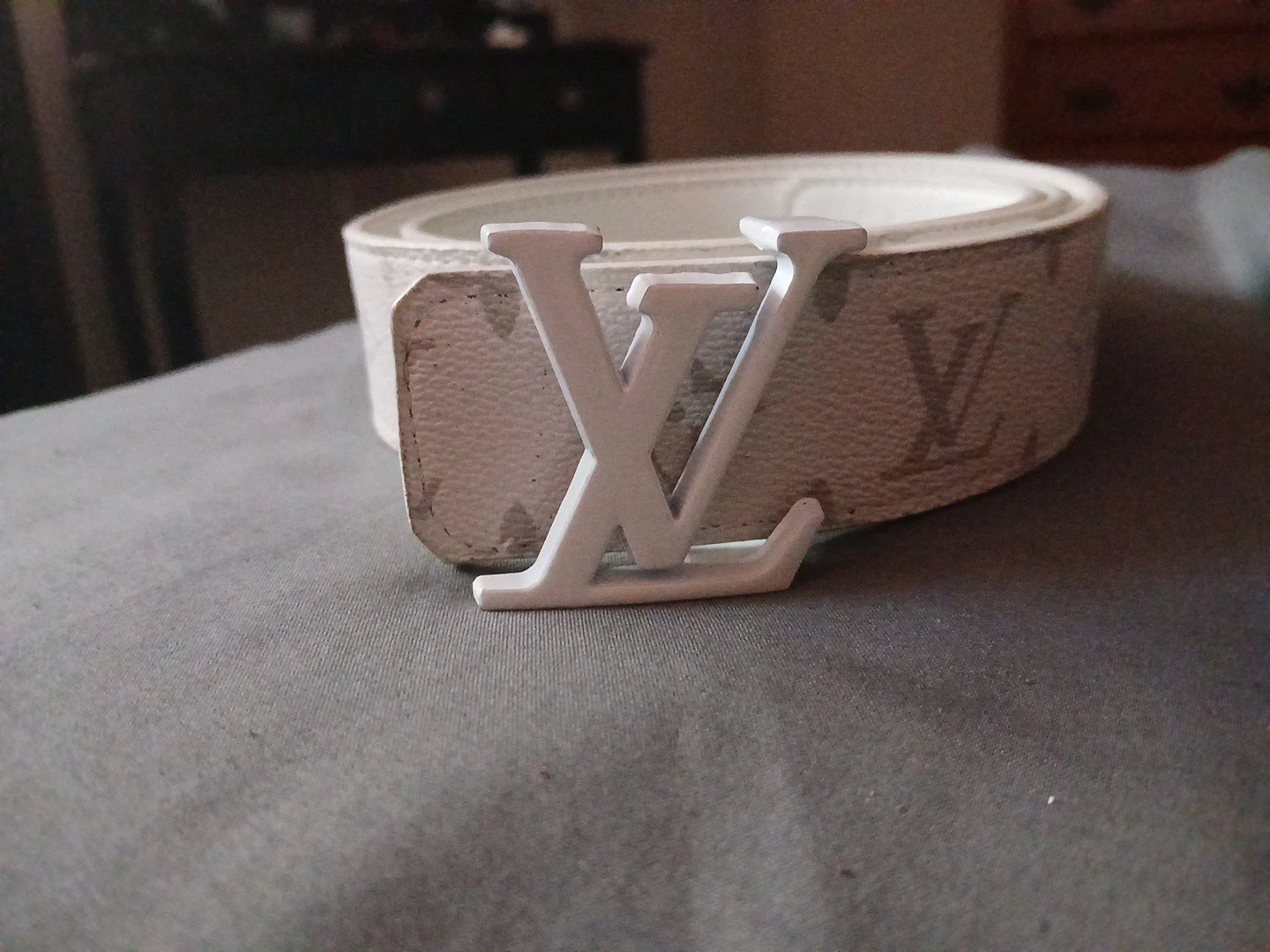 LOUIS VUITTON（LV） Louis Vuitton Cintura Monogram Bianca per Vita Media o Piccola Cintura Unisex