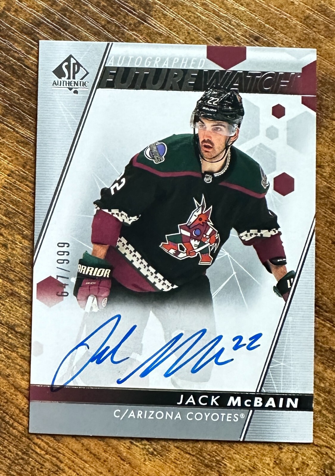 2022-23 SP Authentic #123 Jack McBain /999 FW RC Auto #X7631