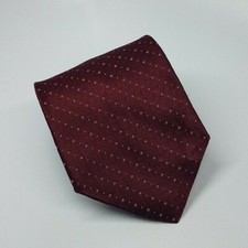 DKNY Silk Tie Red Gold Geometric Men Necktie 56.5 x 3.75