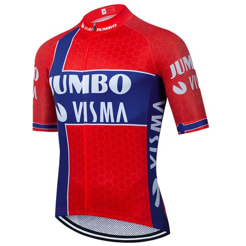 Red Short Sleeve Cycling Jersey Bib Shorts Outfit Quick Dry Riding Shirts Men - Picture 4 of 8