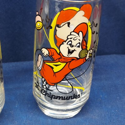 アルビンとチップマンクス/ハーディーズ/ノベルティタンブラー/1985年/SET VTG Alvin & The Chipmunks and Chipettes Tumblers Complete