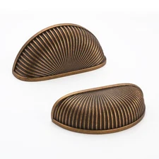 10-Pack Vintage Antique Brass 3 Inch Cup Pulls Gold Kitchen Cabinet Handles