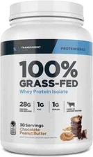 Transparent Labs 100% Grass Fed Whey Protein 30 Servings Chocolate Peanut Butter