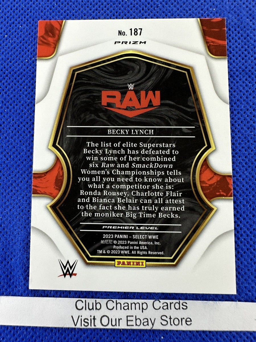 2023 #187 Becky Lynch Panini Select WWE RAW Premier Level Red