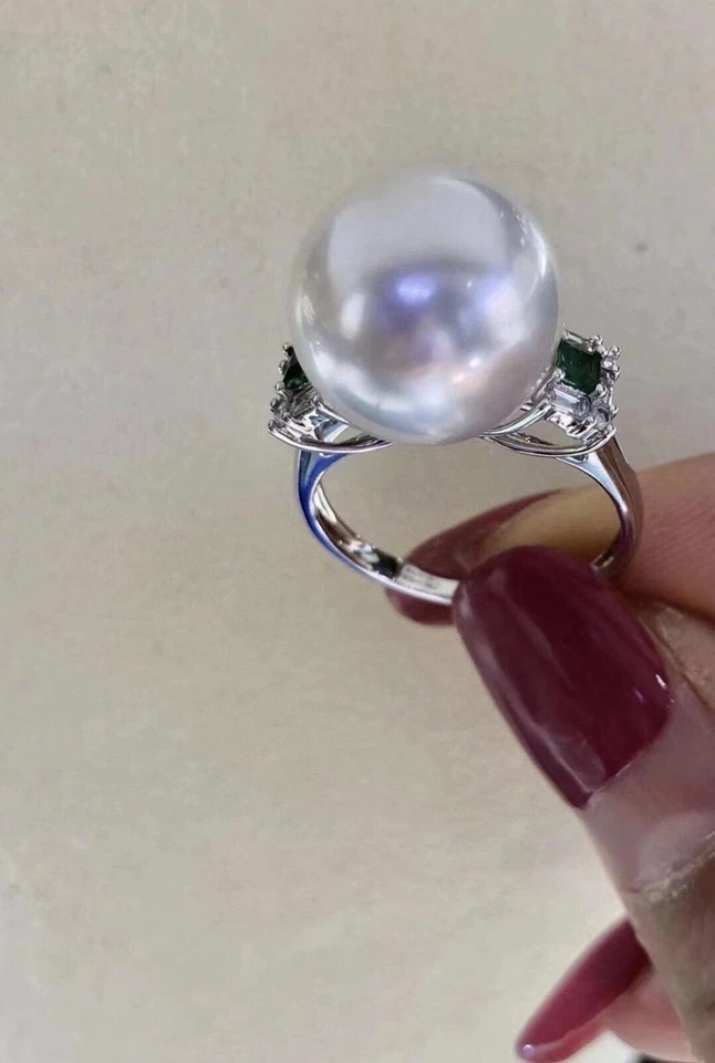 gorgeous 12-13mm south sea white pearl ring 925s(tim) - Image 2 of 3