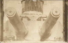 Head on View of Massive Guns on US Navy Bttleship WWI Real Photo Postcard