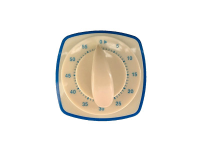 Kikkerland 60 Minute Magnetic Timer Mid Century Modern Turquoise & Cream Square