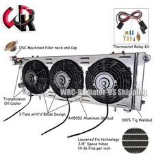 Aluminum Radiator+Shroud Fan+Relay For 91-01 Jeep Cherokee XJ Comanche 2.5L 4.0L