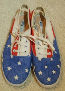 red white and blue keds