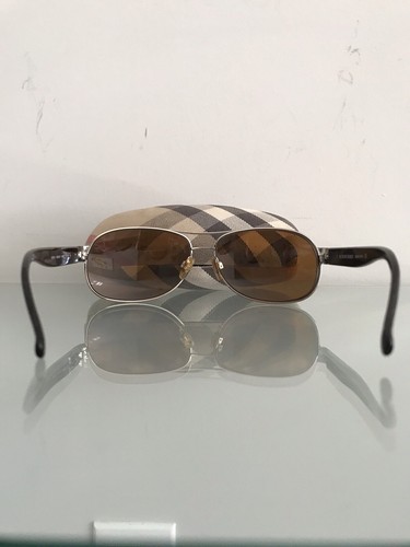 BURBERRY B 3021 1002/13 58 14 135 2N SILVER FRAME YELLOW LENSES SUNGLASSES - Picture 5 of 9