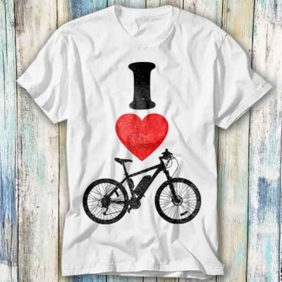  T-Shirt I Heart Bike Love Radfahren Meme Geschenk Top T-Shirt Unisex 1191