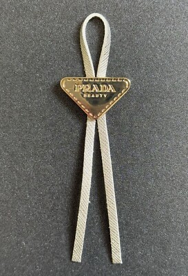 Prada Beauty Gold Triangle & Silver Cord Mini Bolo Charm 4 