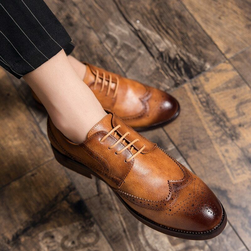 Oxfords Leather Men Shoes Whole Cut 