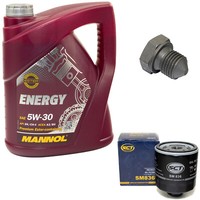 MotoröL ÖLfilter SM836 5W30 5Liter + ÖLablassschraube FüR Skoda Vw Audi Seat