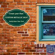 Custom Personalized 24"x16" Metal Sign, ACM Aluminum, Dark Green - USA