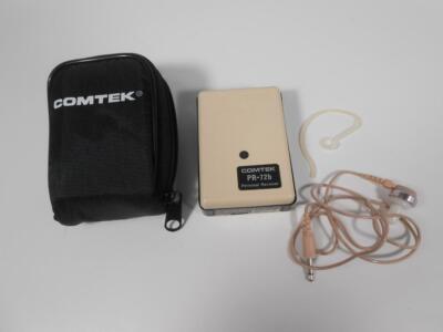 COMTEK PR-72B Personal Receiver with Earpiece and Case.