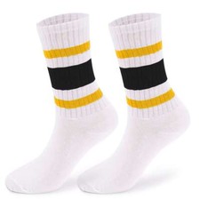 Old School Striped Crew Socks Retro Athletic Casual Classic Over Ankle Socks