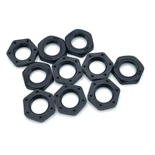 M12x1.5 Black Plastic Nylon Nut Qty 10