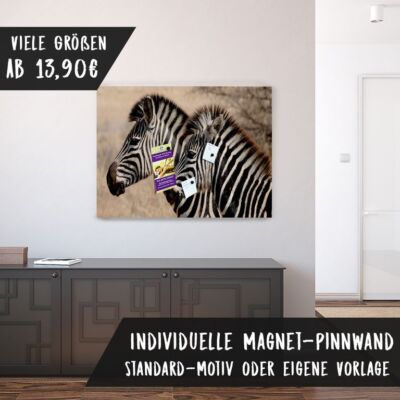 Bedruckte Magnetpinnwand Eisenfolie Whiteboard Magnetwand Motiv Zebra
