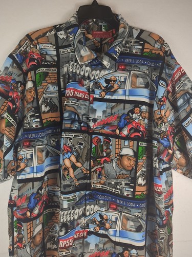 RP55 Jeans men's shirt size 2XL New York 5 Boroughs Comic "Rare" - Picture 3 of 13