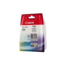 KIT 2 CARTUCCE ORIGINALI CANON 0615B043 PG-40 BK + CL-41 COL