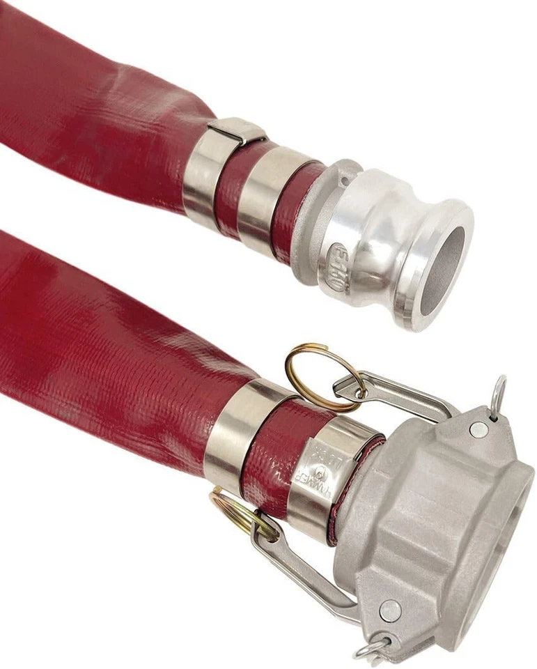 1-1/2" x 100′ Red Heavy Duty LayFlat PVC Discharge Hose Assembly w/ Cam & Groove - Image 3 of 4