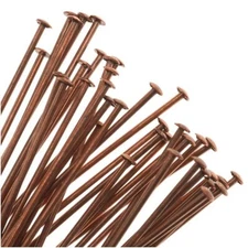 Antique Copper Plated 2" Head Pins - 21 Gauge - 1 Gross (144 pcs)