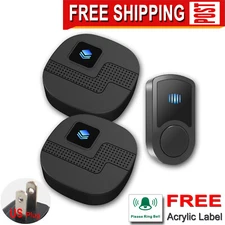 LIKEPAI N91G New Wireless doorbell for home,with 2 call buttons +1 ringer,Black