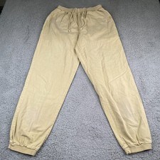 Vintage Crazy Shirts Hawaii Pant Mens Small Beige Stretch Waist Tapered Fit USA